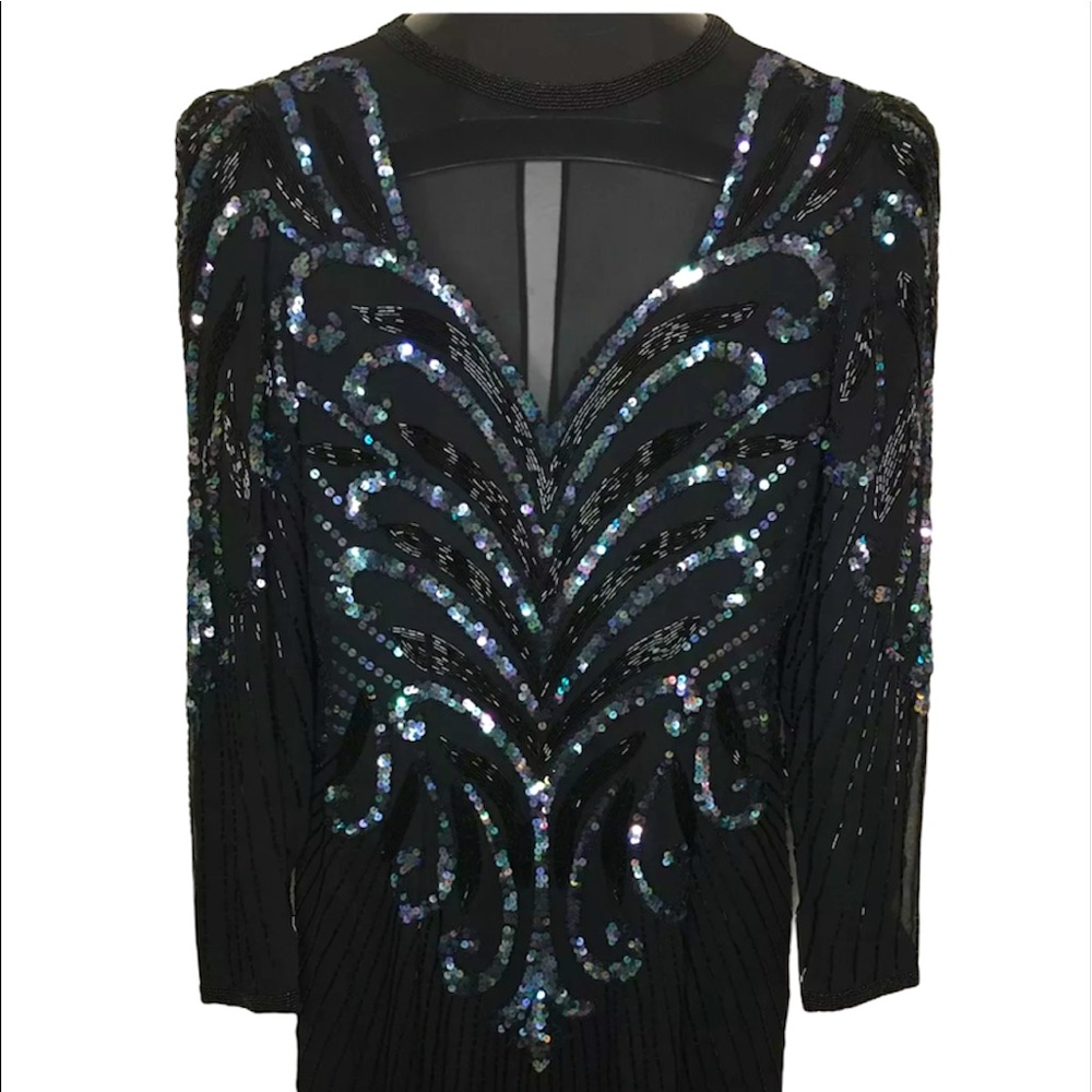 A.J Bari Evening Gown Size 4 Beaded w/ Sequins